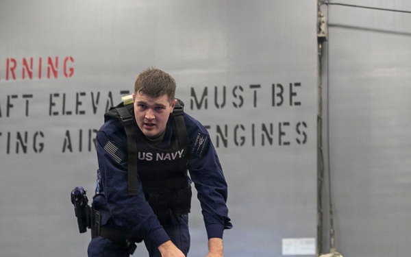USS Tripoli Sailors Go Through the Non-Lethal Weapons Course