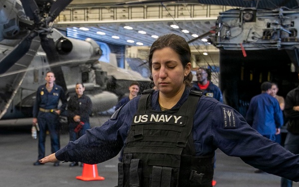 USS Tripoli Sailors Go Through the Non-Lethal Weapons Course