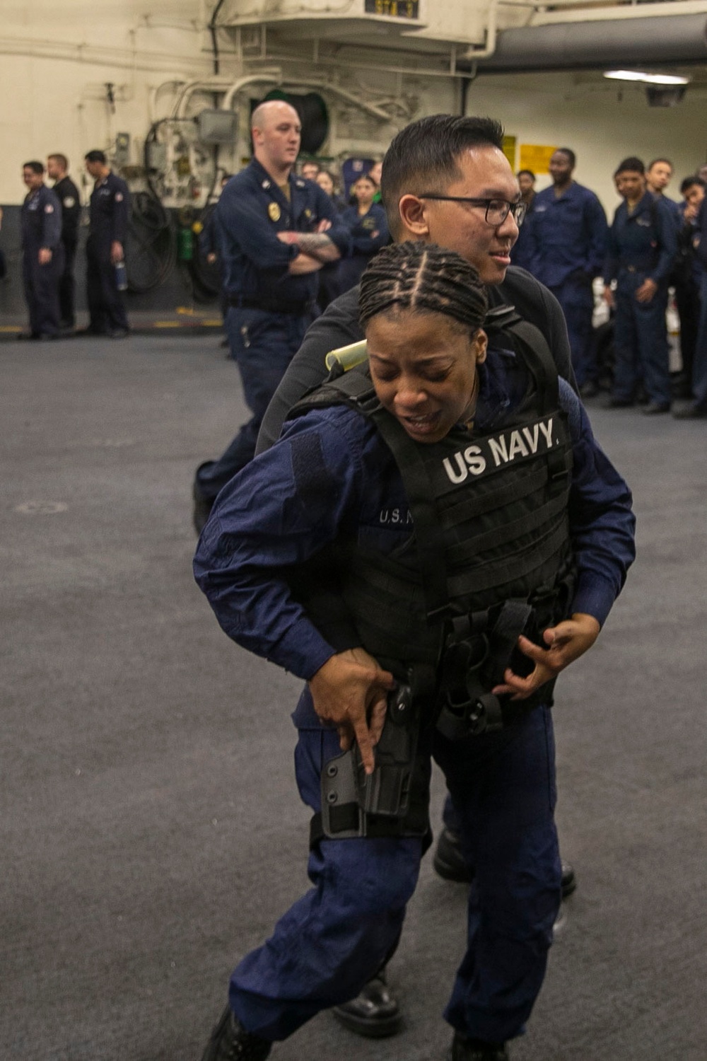 USS Tripoli Sailors Go Through the Non-Lethal Weapons Course