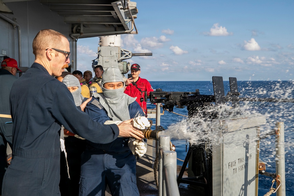 USS Tripoli Conducts General Quarters Drill