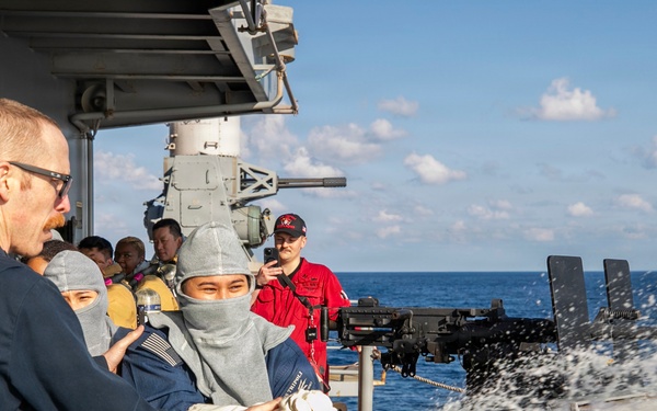 USS Tripoli Conducts General Quarters Drill