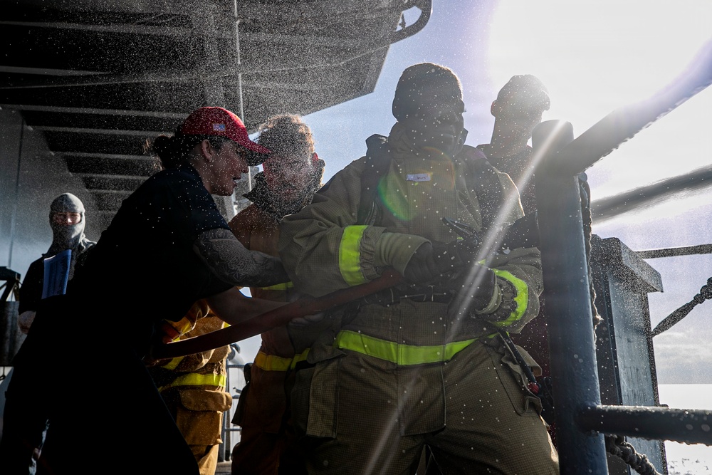 USS Tripoli Conducts General Quarters Drill
