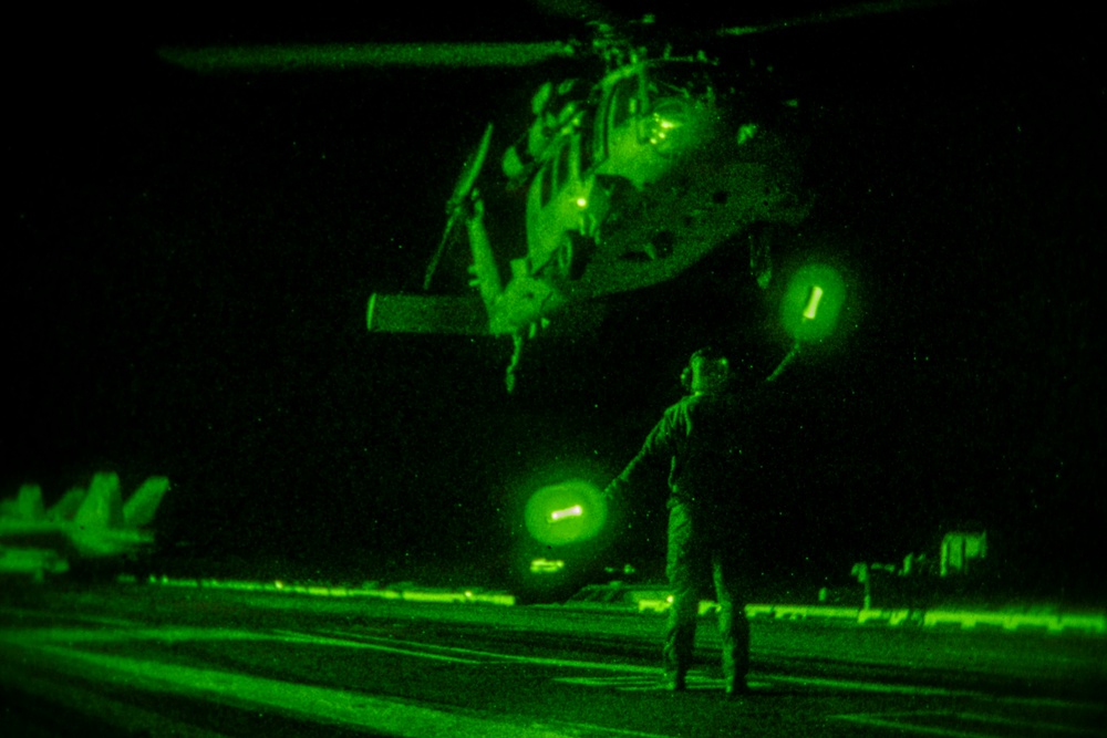 USS Theodore Roosevelt Supports Nighttime Flight Operations
