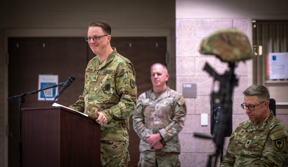 246th Army Band conducts Final Roll Call Ceremony