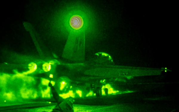 USS Theodore Roosevelt Supports Nighttime Flight Operations