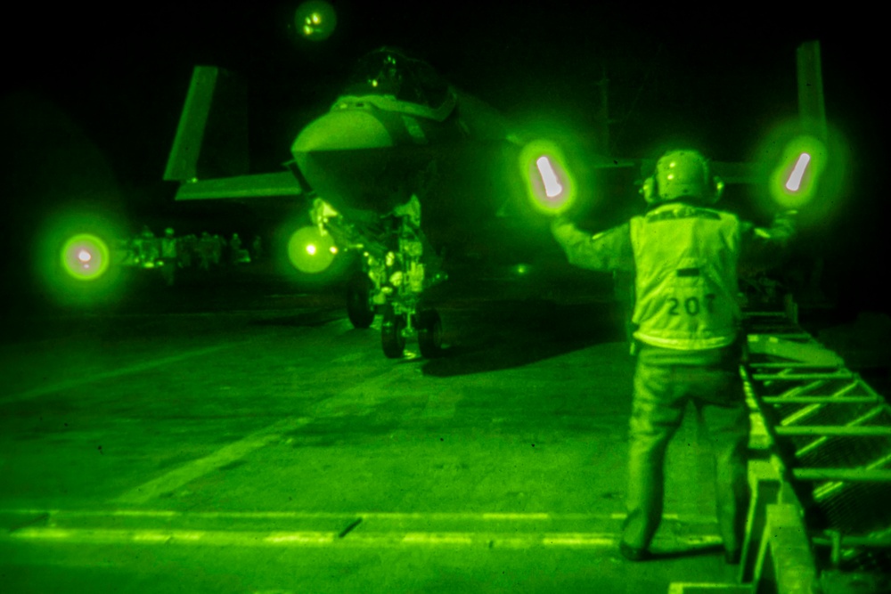 USS Theodore Roosevelt Supports Nighttime Flight Operations
