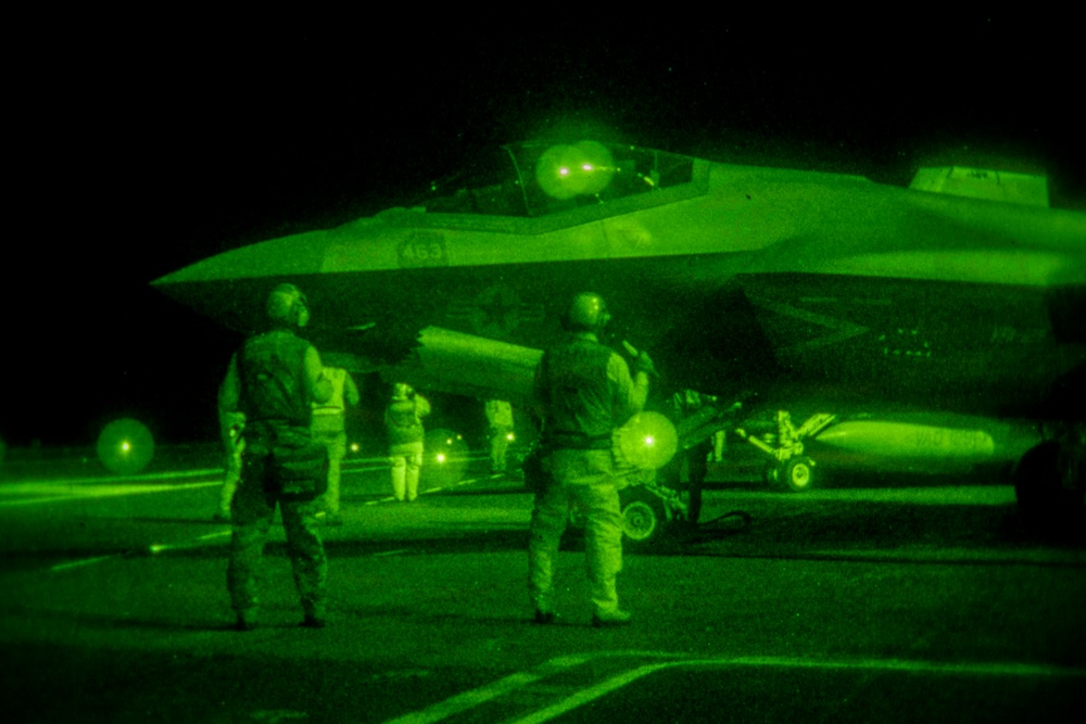 USS Theodore Roosevelt Supports Nighttime Flight Operations