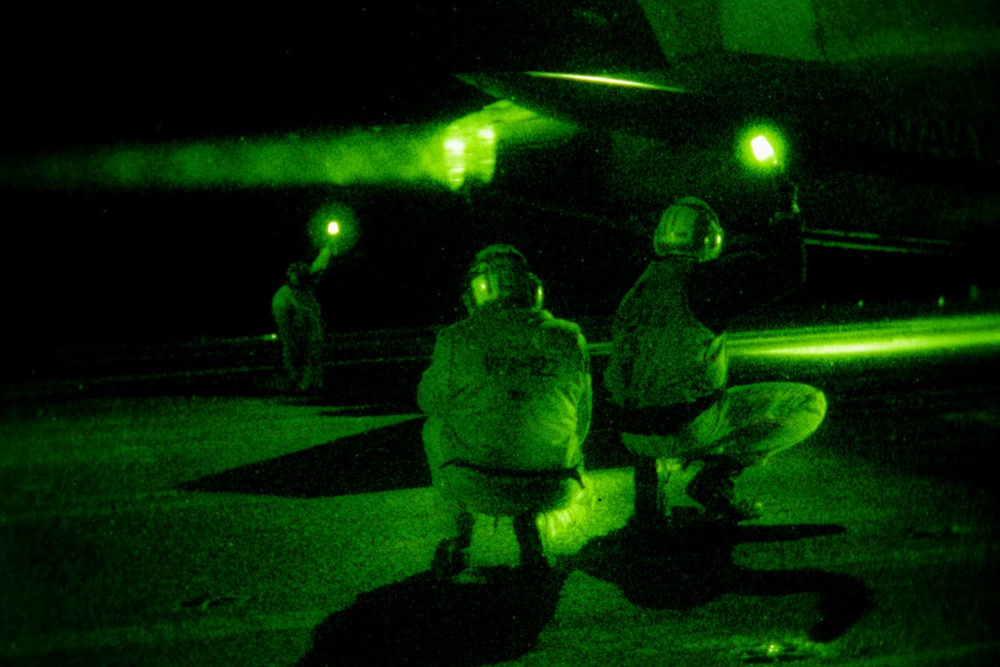 USS Theodore Roosevelt Supports Nighttime Flight Operations