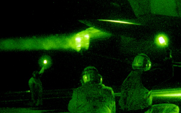 USS Theodore Roosevelt Supports Nighttime Flight Operations