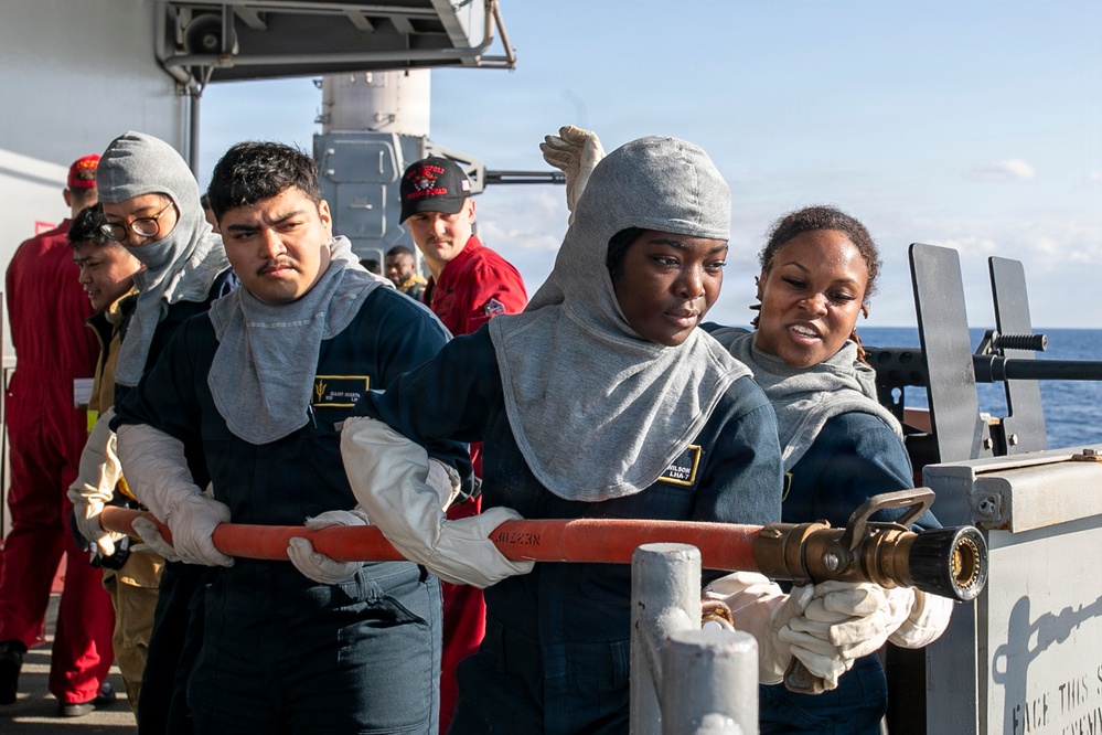 USS Tripoli Conducts General Quarters Drill