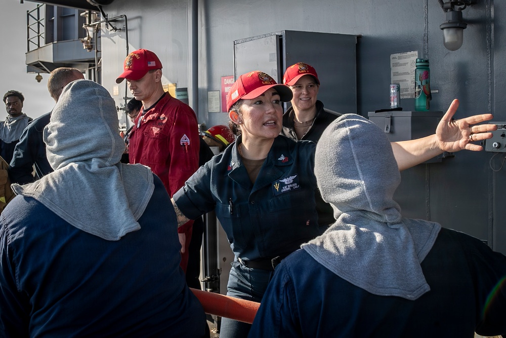USS Tripoli Conducts General Quarters Drill