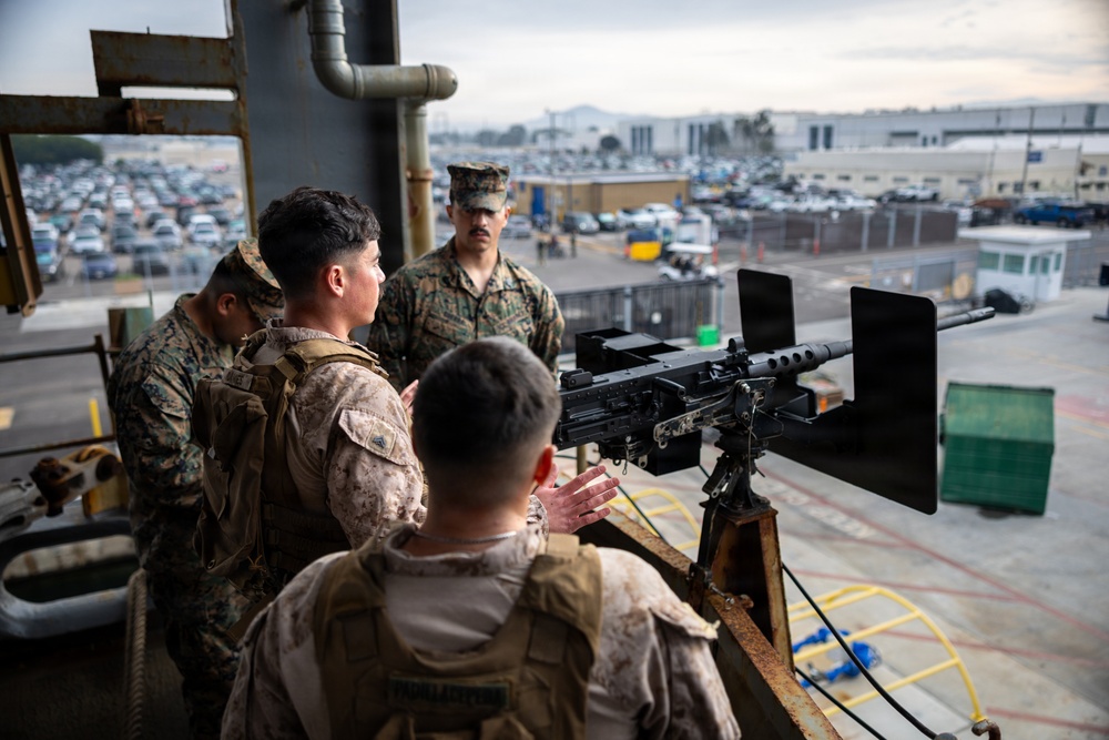 11th MEU Marines, Sailors Conduct a Defense of the Amphibious Task Force Drill Aboard USS Comstock