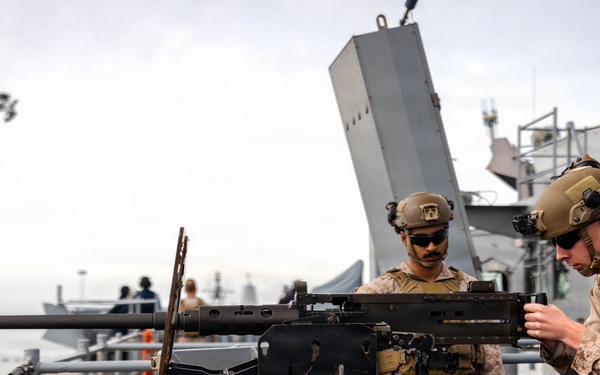 11th MEU Marines, Sailors Conduct a Defense of the Amphibious Task Force Drill Aboard USS Comstock