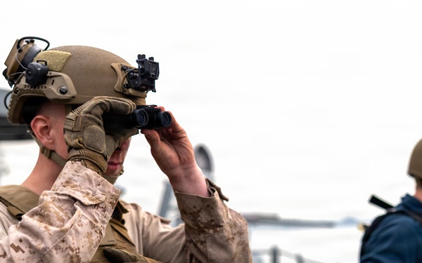 11th MEU Marines, Sailors Conduct a Defense of the Amphibious Task Force Drill Aboard USS Comstock