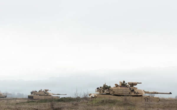1st Infantry Division Conducts Combined Arms Live Fire Exercise at Novo Selo Training Area