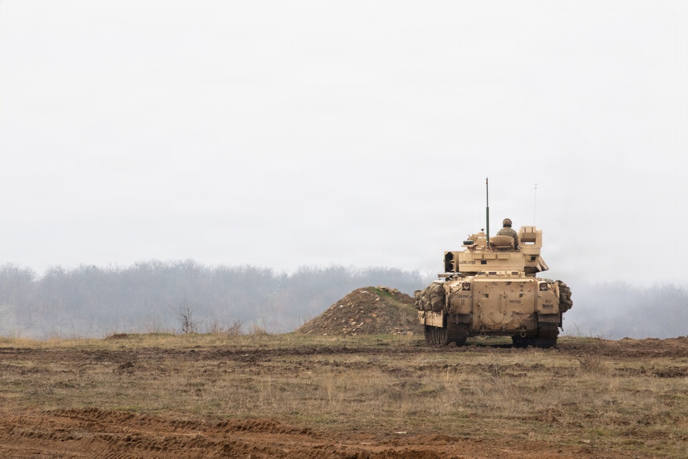 1st Infantry Division Conducts Combined Arms Live Fire Exercise at Novo Selo Training Area