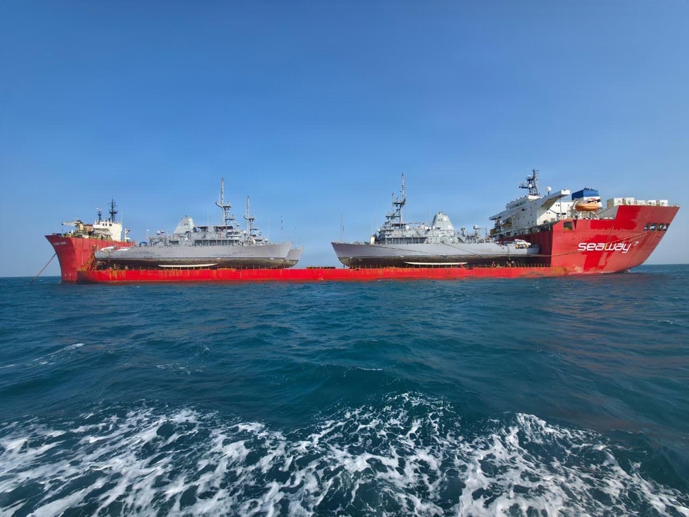 Decommissioned MCM Ships Safely Transported During Waterfront Evolution