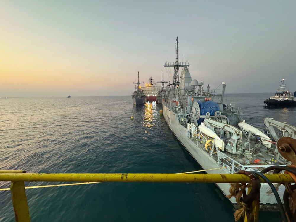 Decommissioned MCM Ships Safely Transported During Waterfront Evolution