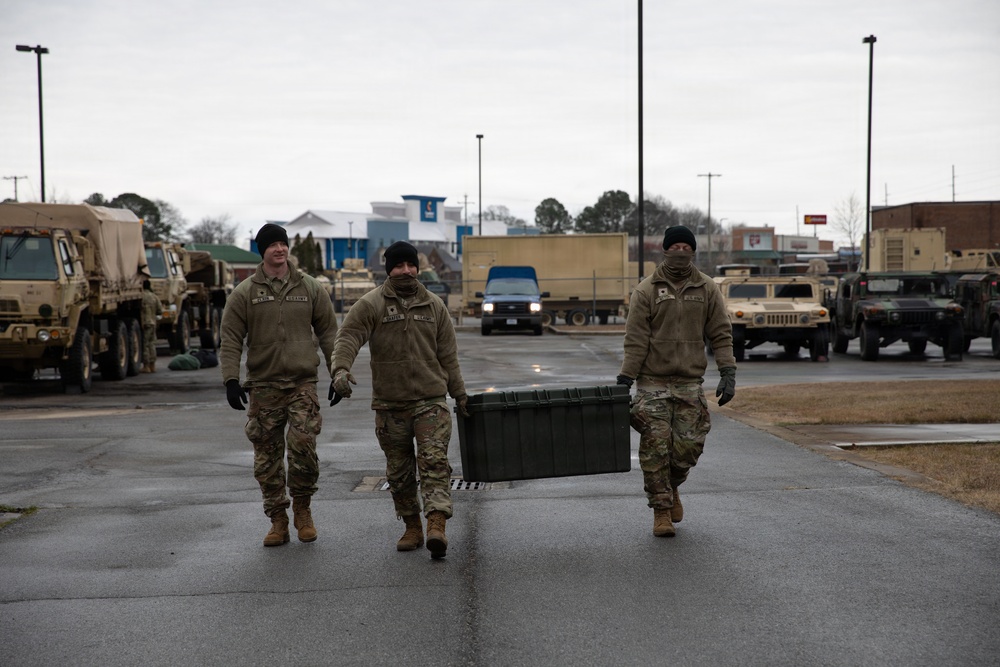 115th ESB prepares to monitor the road conditions during Winter Storm Fern