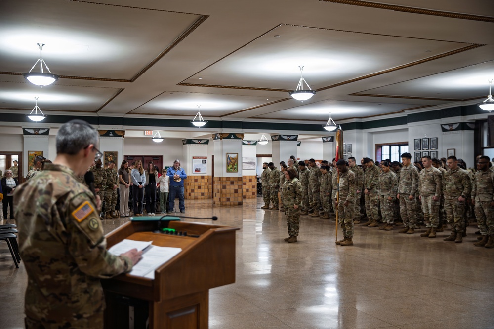 New First Sergeant of the Headquarters Company 369th Division Sustainment Brigade