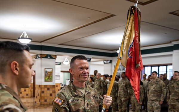 New First Sergeant of the Headquarters Company 369th Division Sustainment Brigade