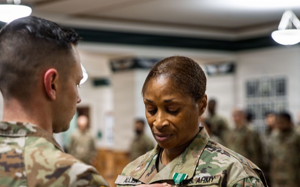 New First Sergeant of the Headquarters Company 369th Division Sustainment Brigade