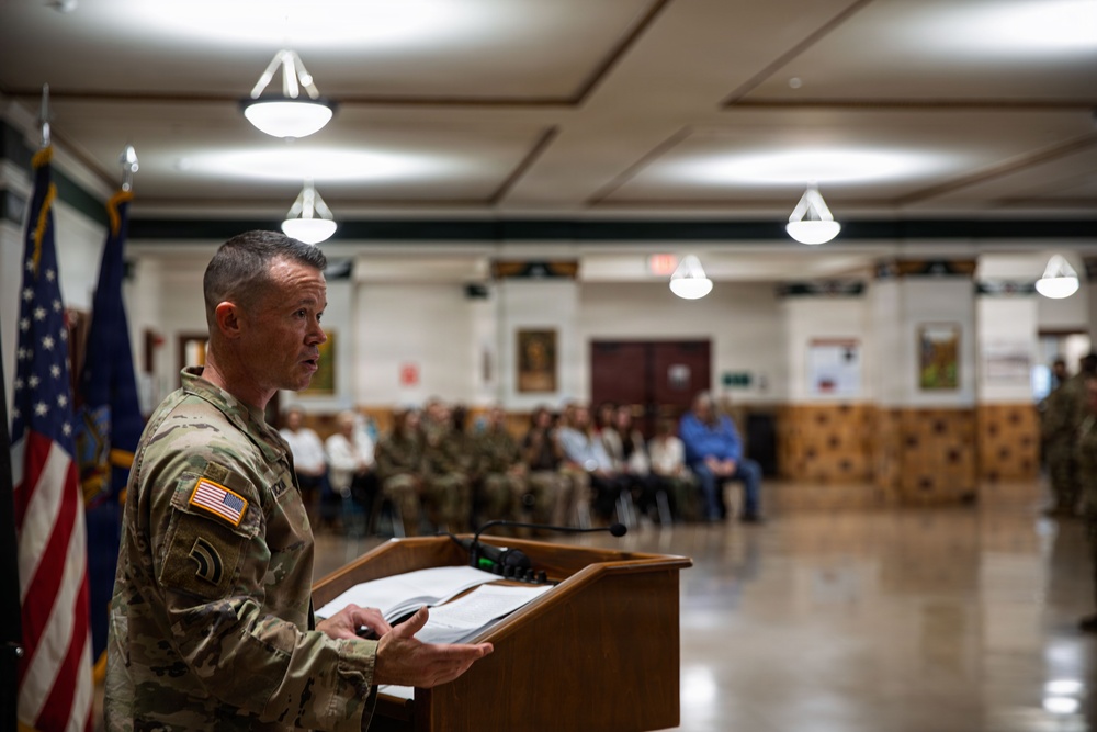 New First Sergeant of the Headquarters Company 369th Division Sustainment Brigade