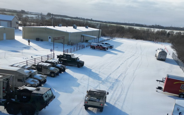 Texas National Guardsmen Train for Hazardous Winter Driving in Hillsboro
