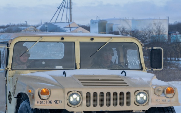 Texas National Guardsmen Train for Hazardous Winter Driving in Hillsboro