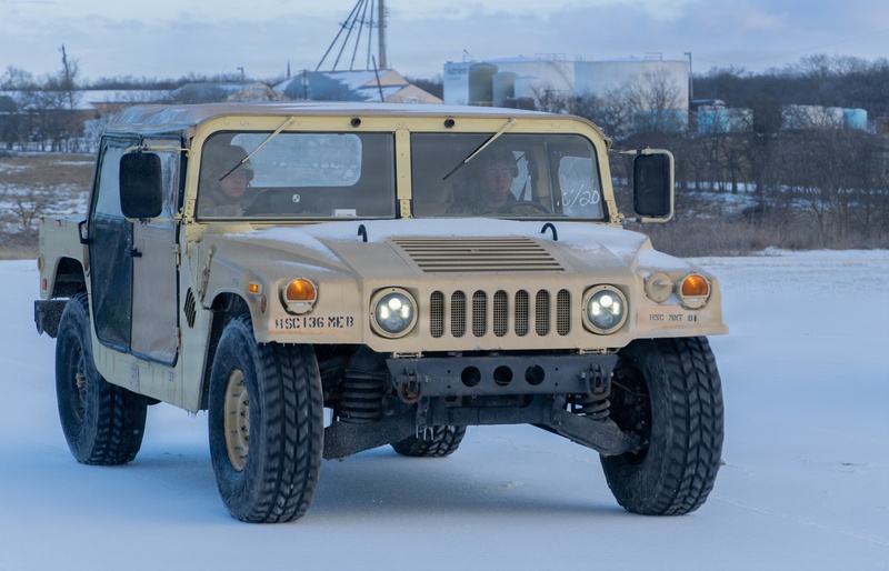 Texas National Guardsmen Train for Hazardous Winter Driving in Hillsboro