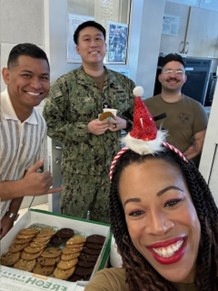 The Latte Stone Nursing Association arrived at U.S. Naval Hospital Guam on Christmas Day to spread some holiday cheer to the staff who were working.