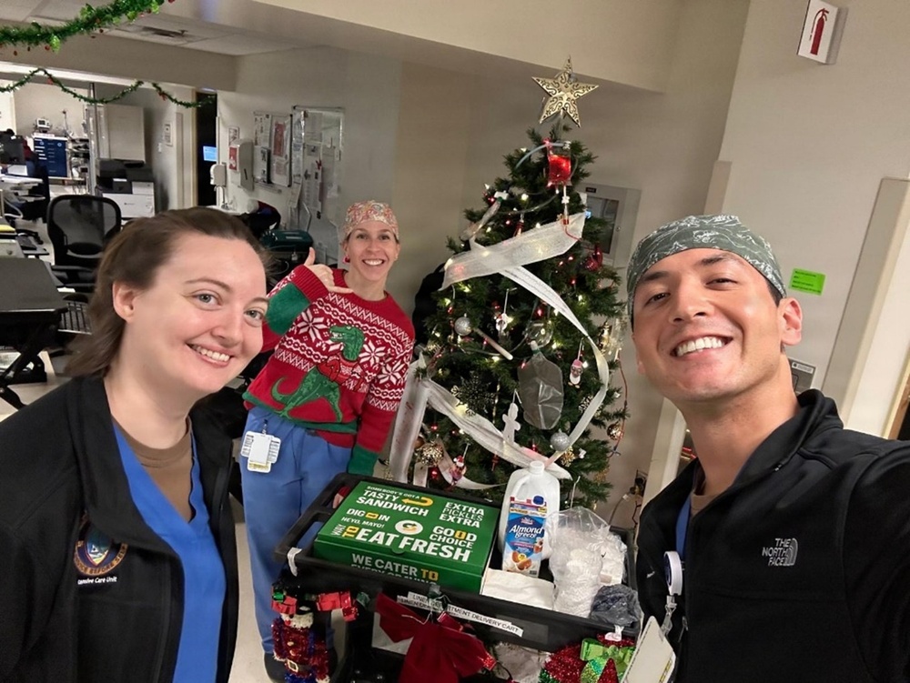 The Latte Stone Nursing Association arrived at U.S. Naval Hospital Guam on Christmas Day to spread some holiday cheer to the staff who were working.