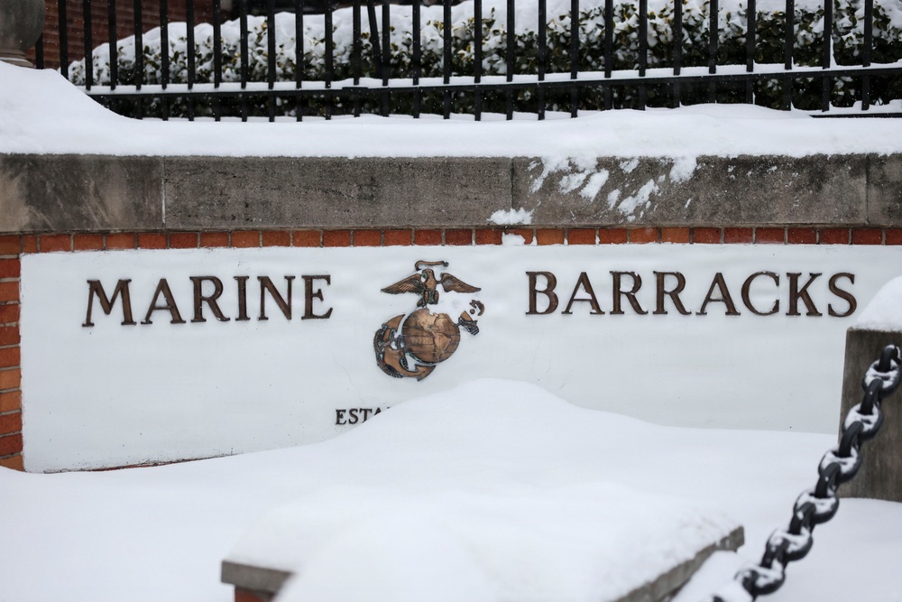 Marine Barracks Washington Endures Winter Storm