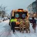 Maryland Army National Guard Soldiers and Paramedics from Old Town Fire Station Push an Ambulance Out of the Snow