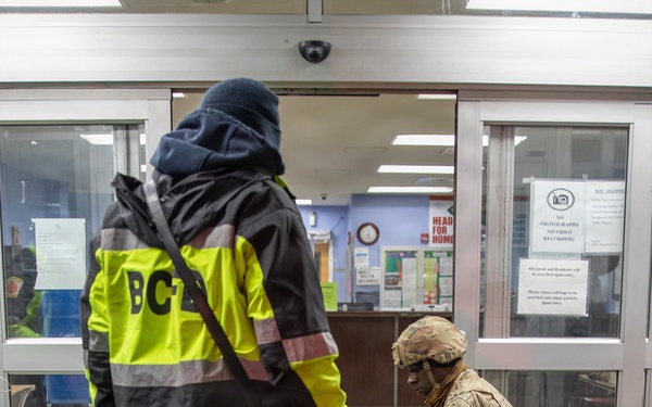 Maryland Army National Guard Cadet Deandre Wright Assists Paramedics and Firefighters from Old Town Fire Station with a Patient