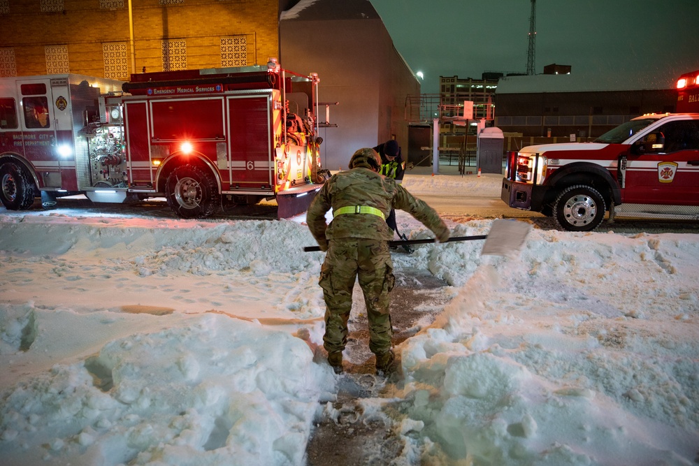 Maryland Army National Guard Cadet Deandre Wright Helps Clear a Path for a Stretcher