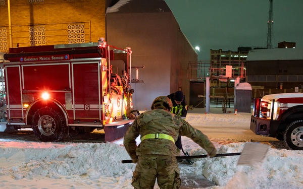Maryland Army National Guard Cadet Deandre Wright Helps Clear a Path for a Stretcher