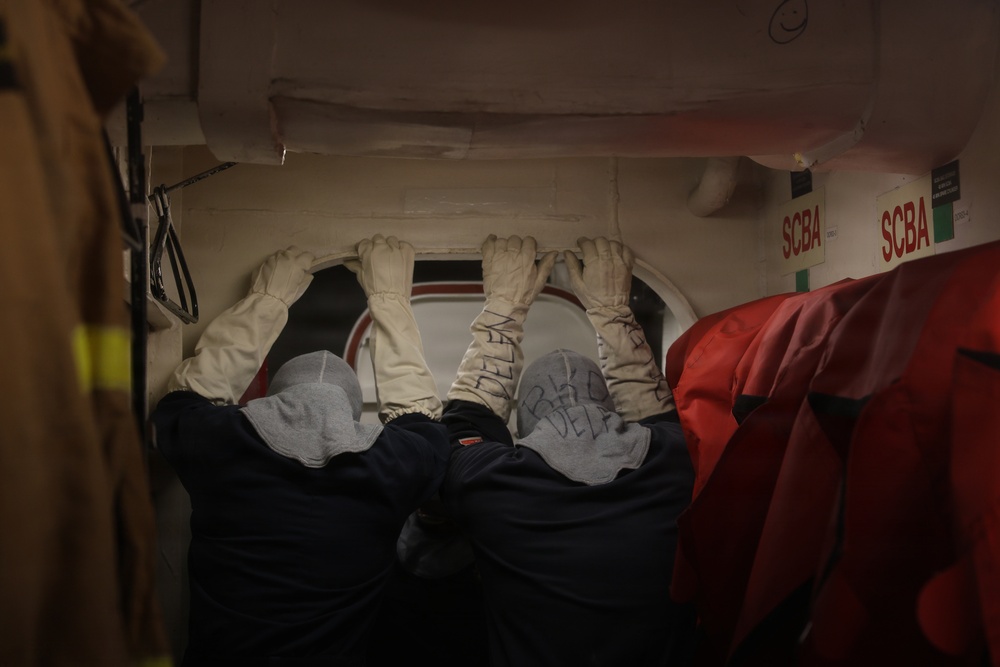 USS McFAUL Conducts General Quarters Drill