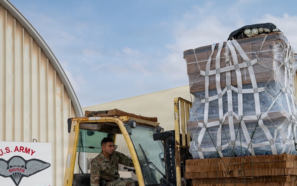 Texas National Guard 294th QM packages food, water for aerial delivery
