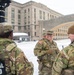 BG Blanchard visits service members during a snow storm in DC
