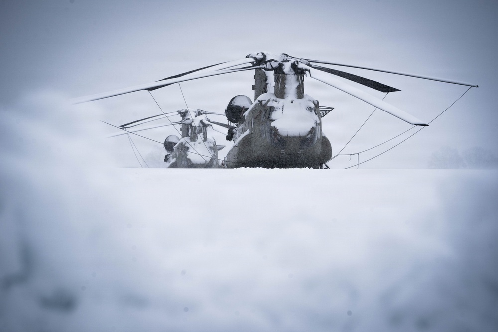 12th CAB Experiences Heavy Snowfall at Katterbach Army Airfield