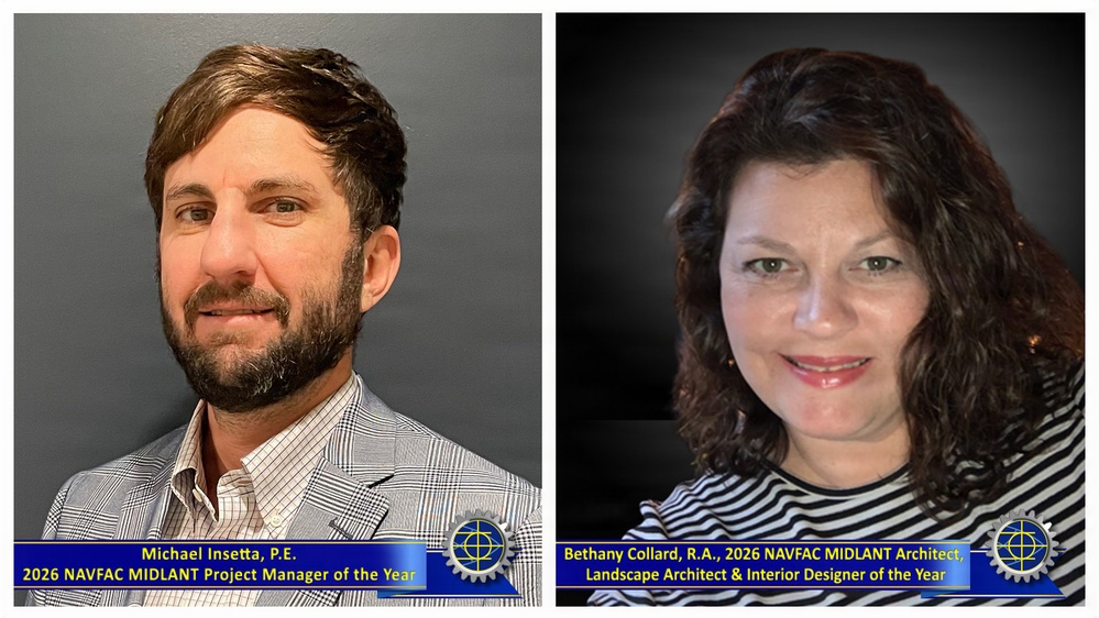 NAVFAC MIDLANT announces its 2026 Project Manager and Architect, Landscape Architect & Interior Designer of the Year awardees