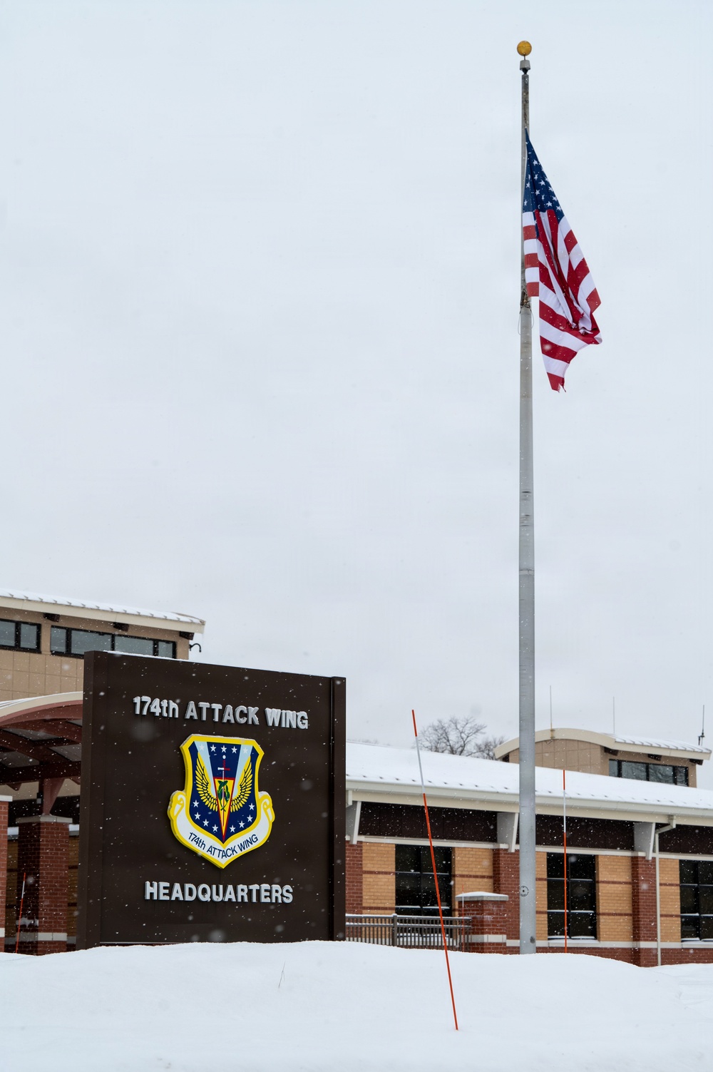 Winter snow blankets 174th Attack Wing