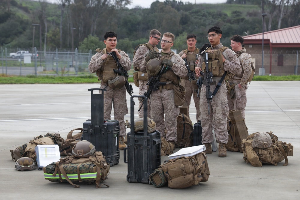 U.S. Marines with 1st Bn., 11th Marines execute HIMARS embarkation