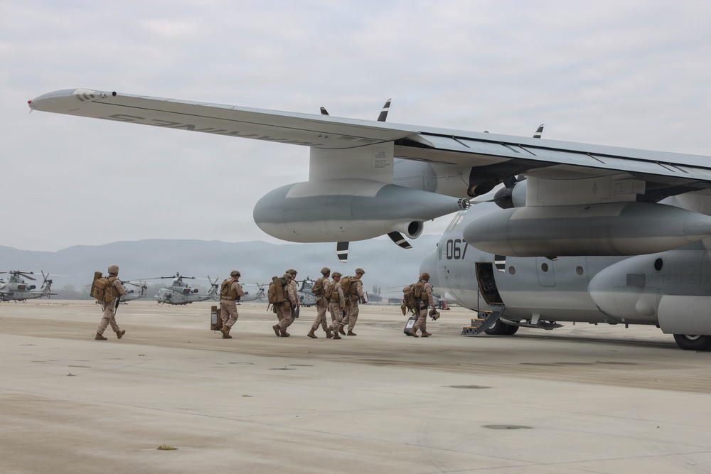 U.S. Marines with 1st Bn., 11th Marines execute HIMARS embarkation