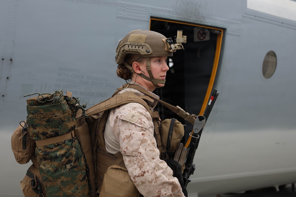 U.S. Marines with 1st Bn., 11th Marines execute HIMARS embarkation