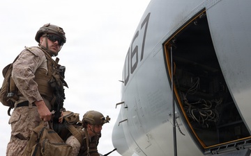 U.S. Marines with 1st Bn., 11th Marines execute HIMARS embarkation