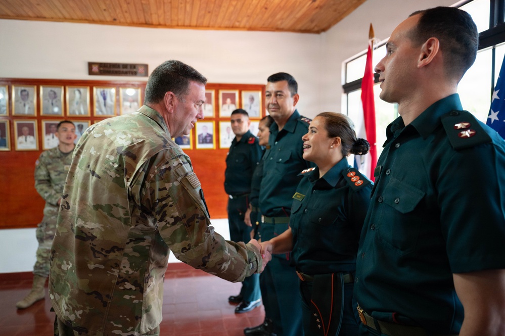 Massachusetts National Guard Adjutant General visits Paraguay’s NCO academy
