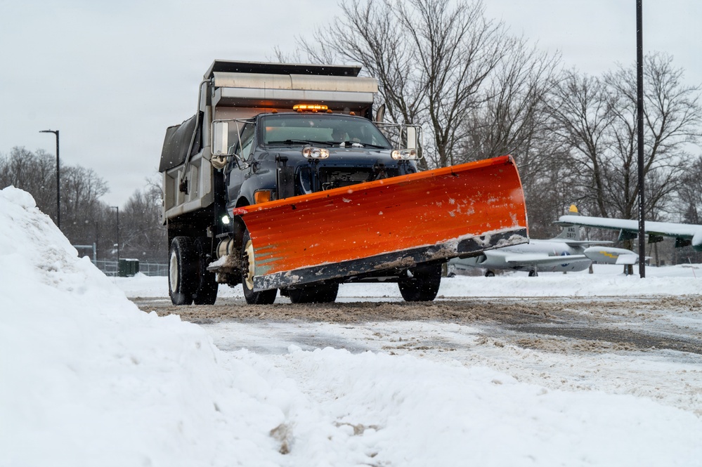 174th Attack Wing crews clear snow during winter weather