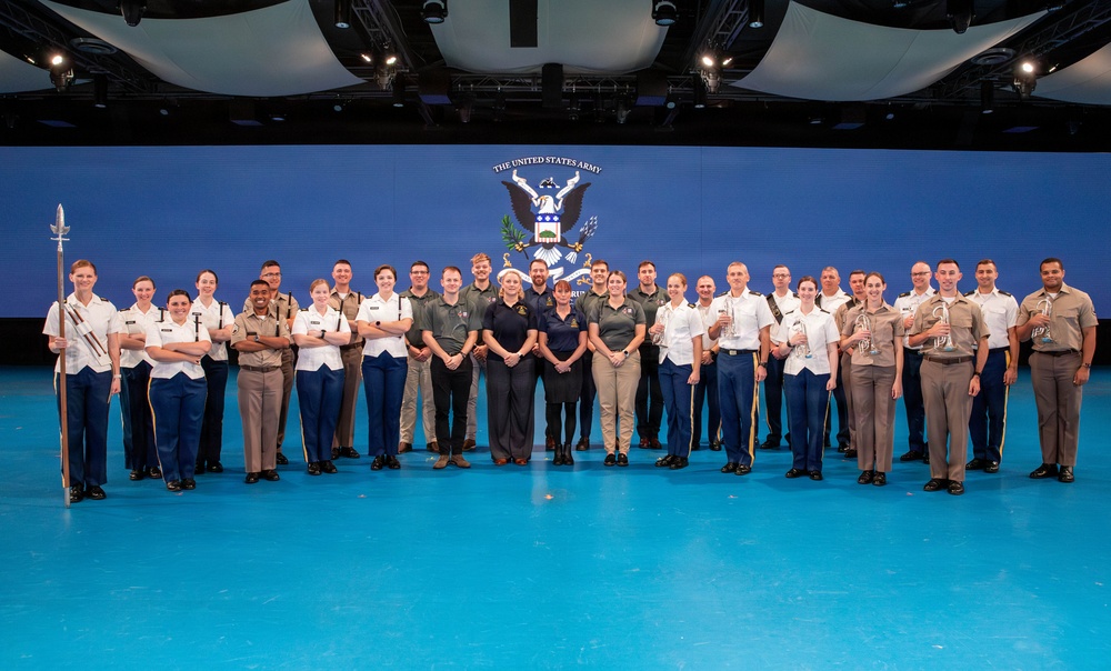 The British Royal Marines Visit The United States Army Old Guard Fife and Drum Corps